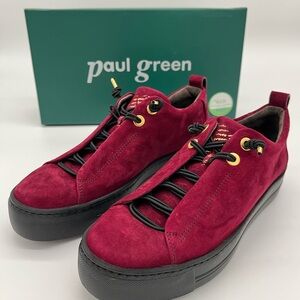 NIB Paul Green Discontinued Burgundy Suede Faye Sneaker